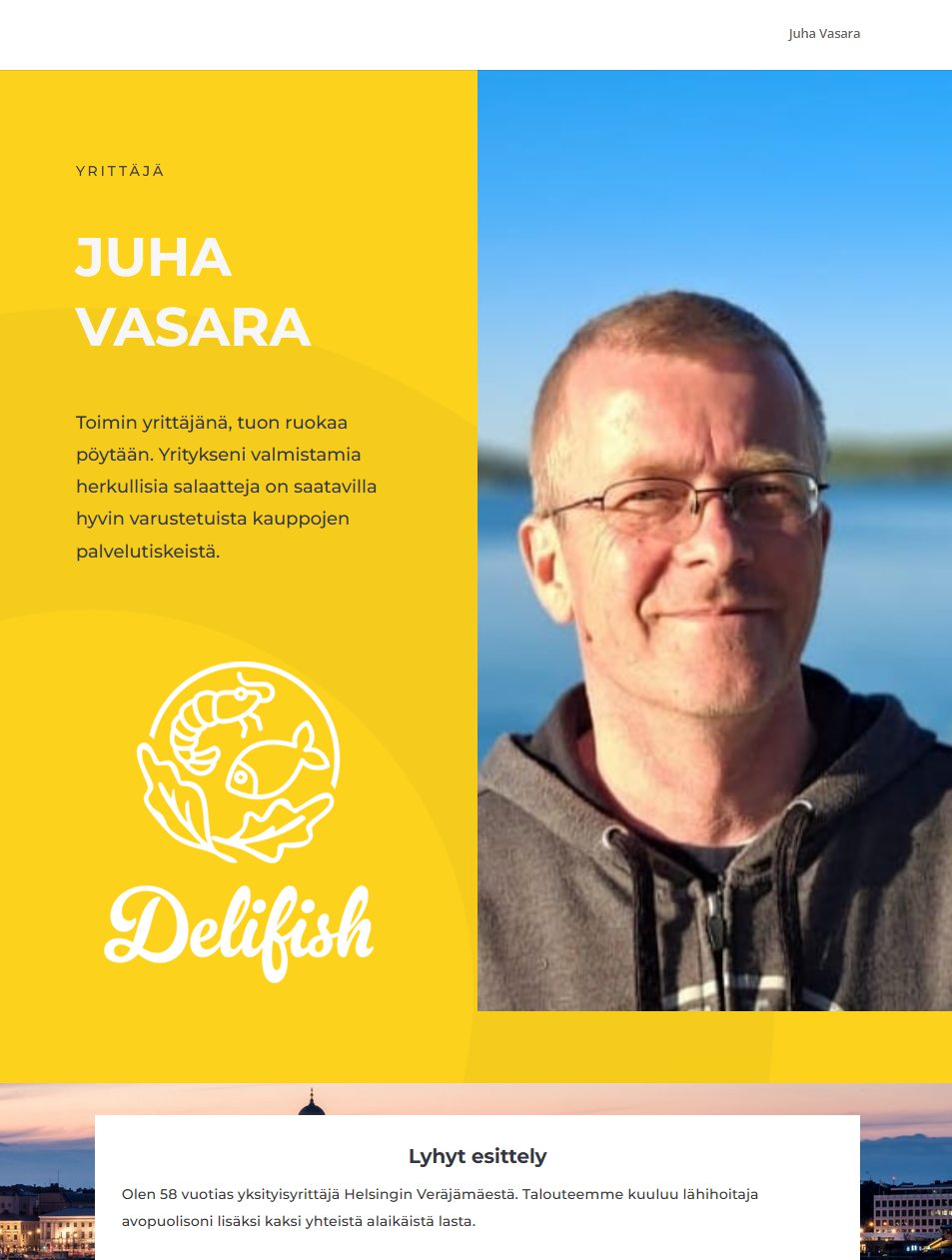 Näyttökuva Juha Vasara -verkkosivuista