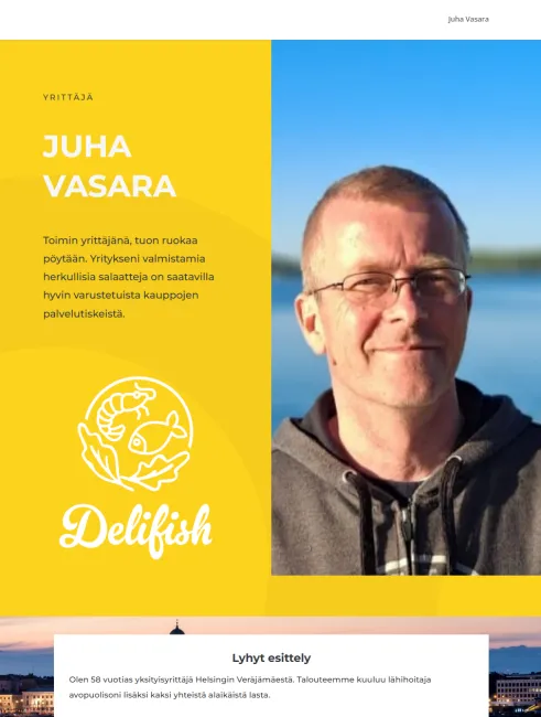 Näyttökuva Juha Vasara -verkkosivuista